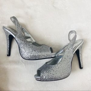 Silver Sparkle Heels